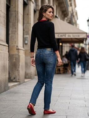 Divine Jeans Ibiza Catania Skinny Medium Wash Colombian Push Up Size 42 (US 10)